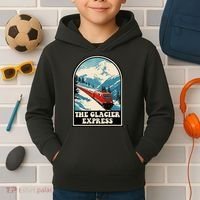 The Glacier Express Switzerland Swiss Train Mountains Winter Kids Hoodie thumb 2