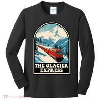 The Glacier Express Switzerland Swiss Train Mountains Winter Kids Long Sleeve Shirt thumb 0