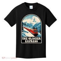 The Glacier Express Switzerland Swiss Train Mountains Winter Kids T-Shirt thumb 0