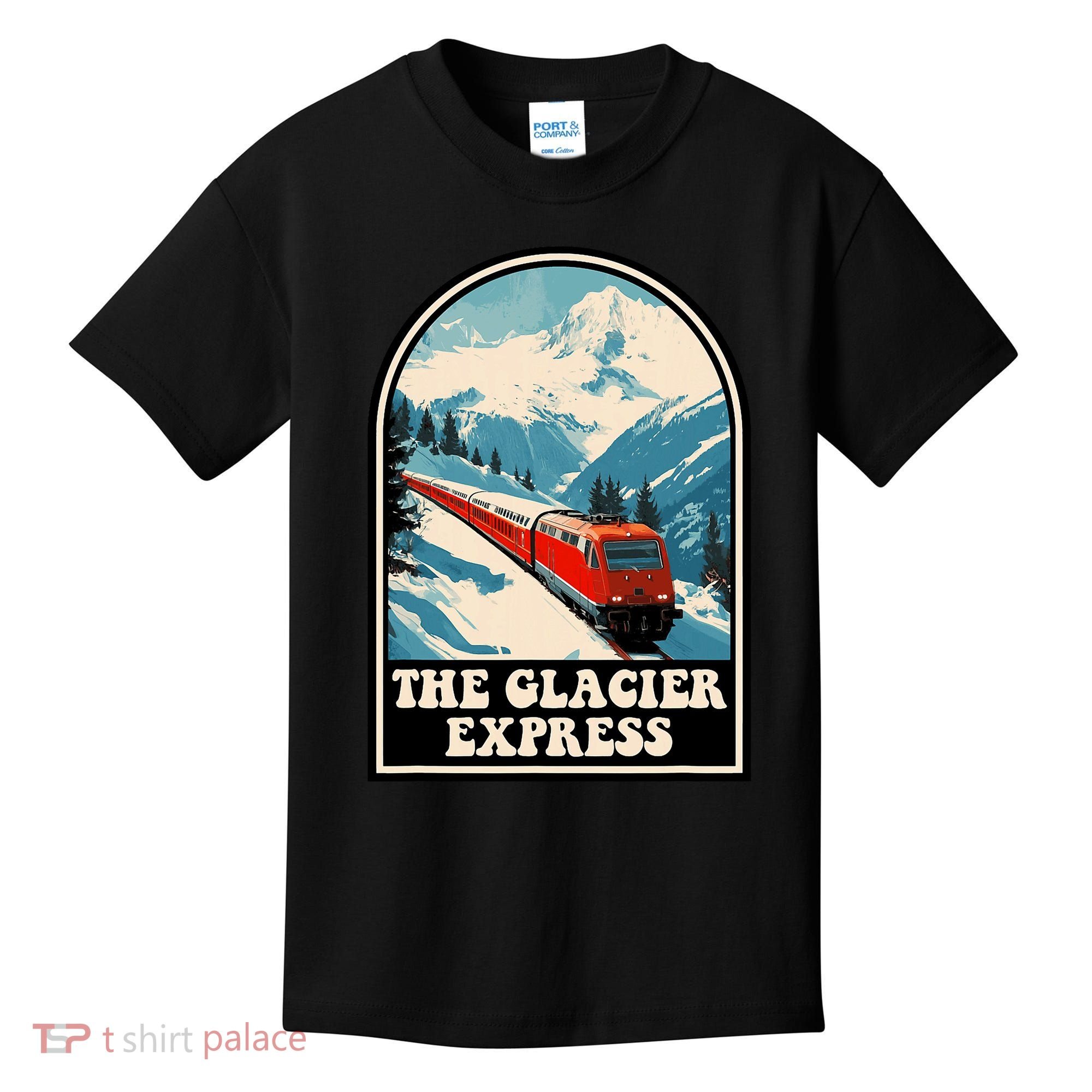 The Glacier Express Switzerland Swiss Train Mountains Winter Kids T-Shirt