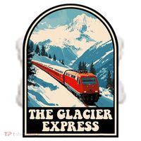 The Glacier Express Switzerland Swiss Train Mountains Winter Ceramic Ornament thumb 2