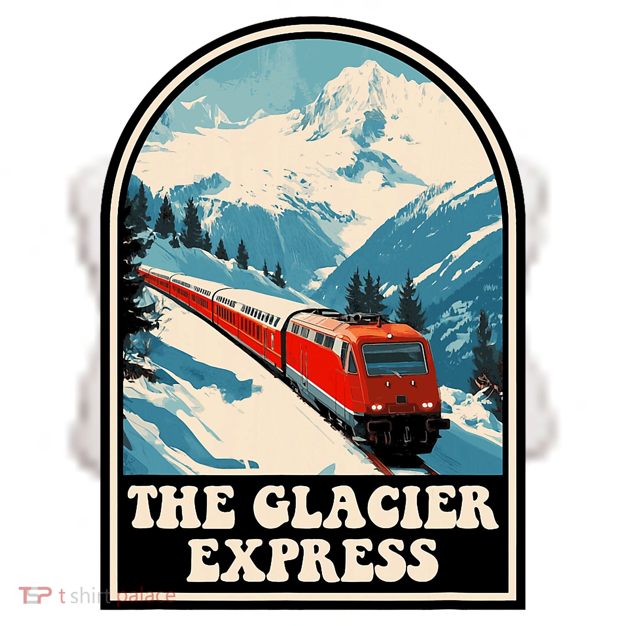 The Glacier Express Switzerland Swiss Train Mountains Winter Ceramic Ornament