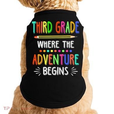 Third Grade Funny Where The Adventure Begins Teacher Doggie Tank