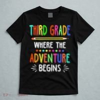 Third Grade Funny Where The Adventure Begins Teacher T-Shirt thumb 5