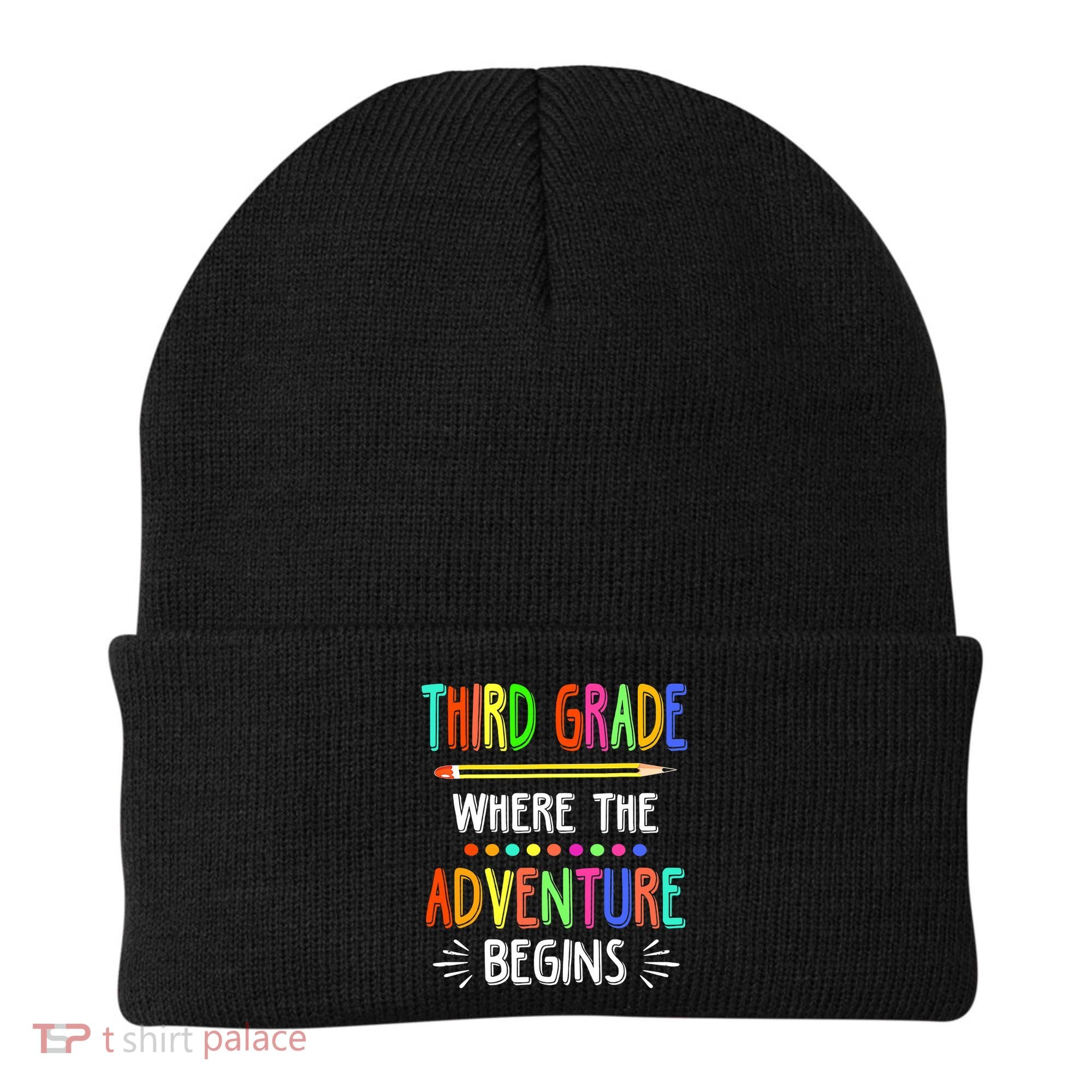 Third Grade Funny Where The Adventure Begins Teacher Beanie
