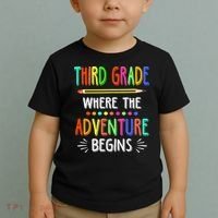 Third Grade Funny Where The Adventure Begins Teacher Toddler T-Shirt thumb 2