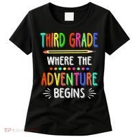 Third Grade Funny Where The Adventure Begins Teacher Women's T-Shirt thumb 0