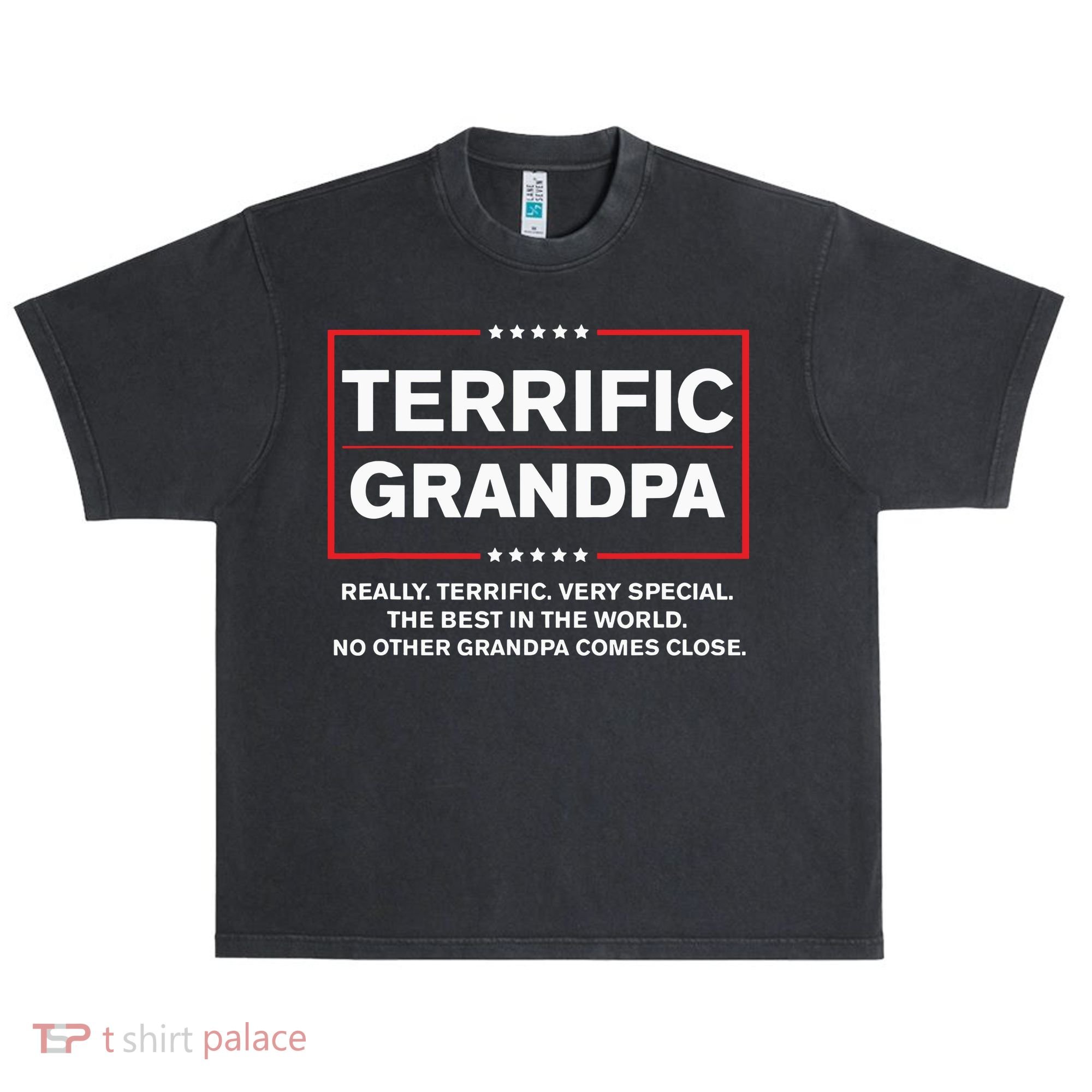 Terrific Grandpa Funny Donald Trump Campaign Style Urban Oversized Heavyweight T-Shirt