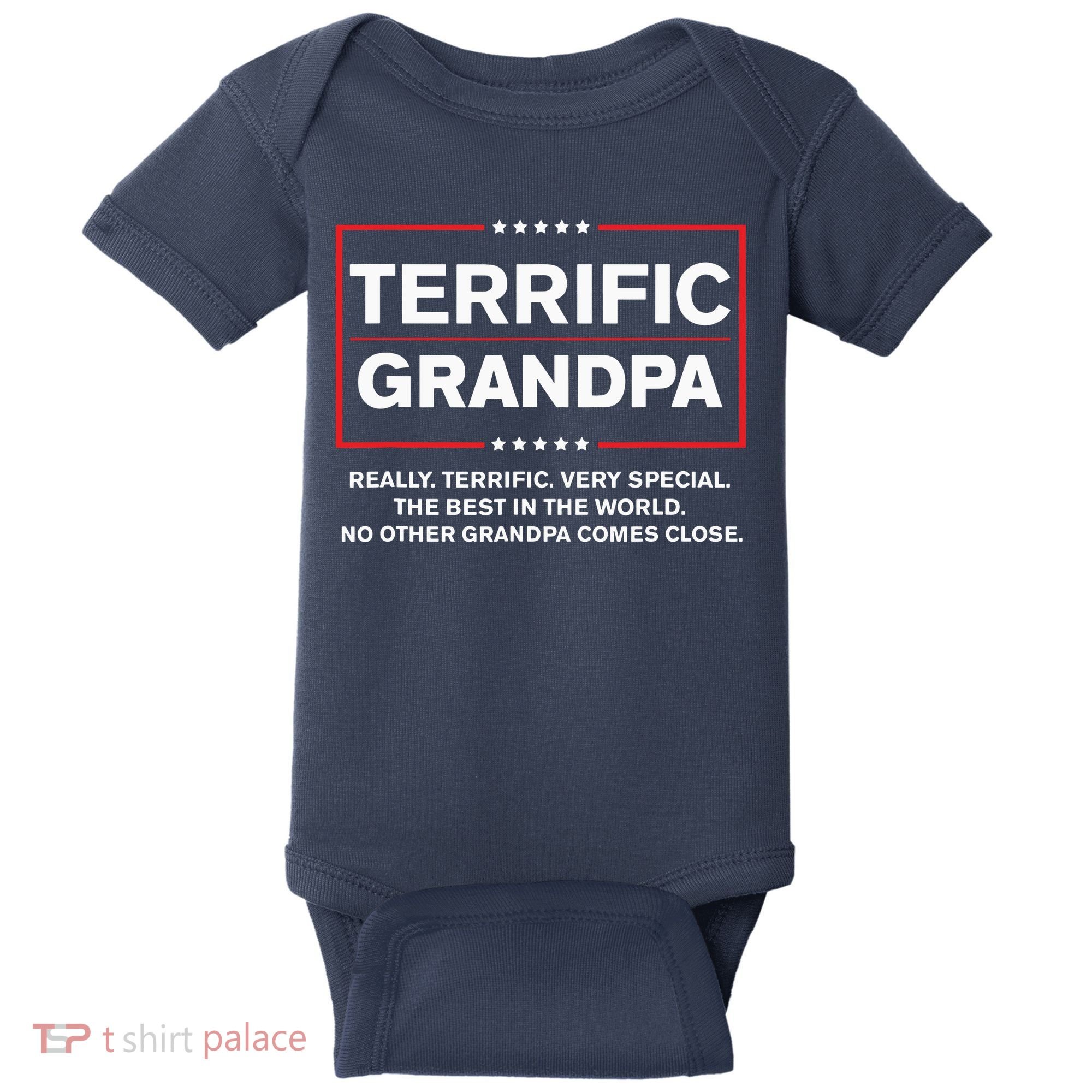 Terrific Grandpa Funny Donald Trump Campaign Style Baby Bodysuit