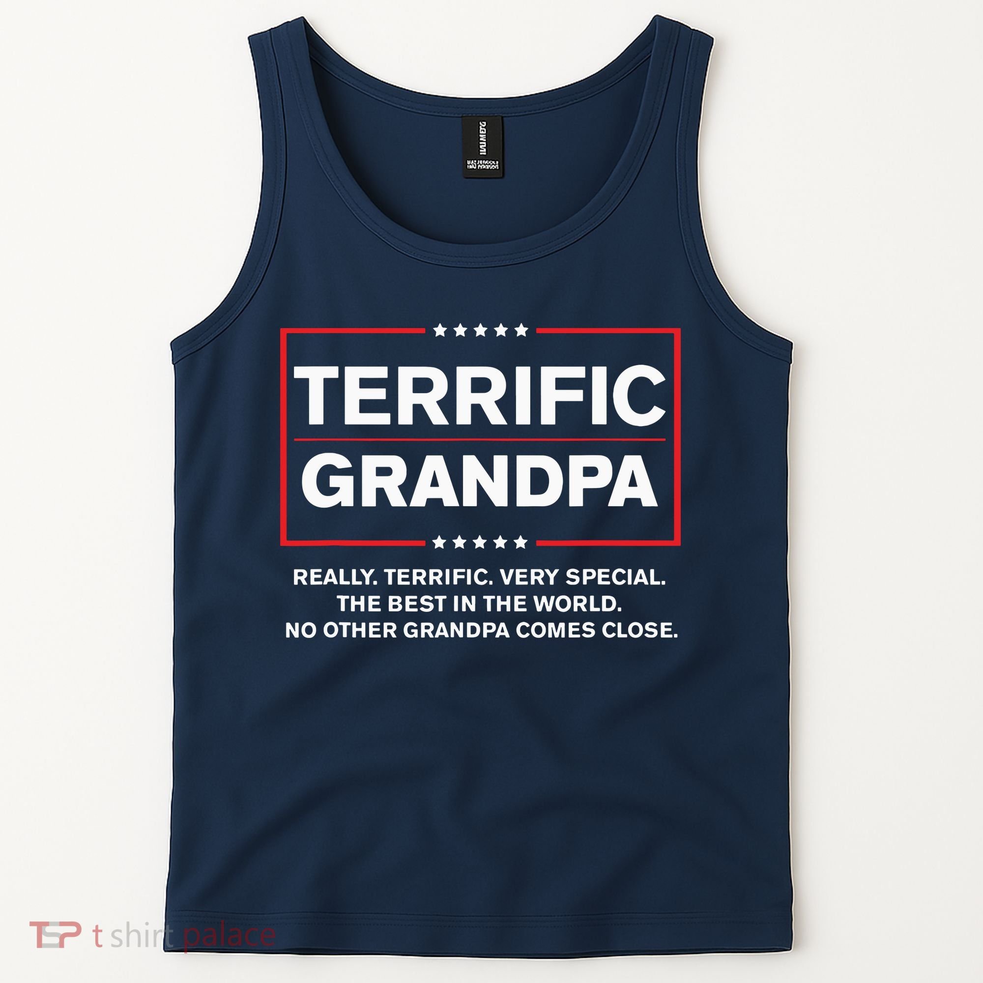 Terrific Grandpa Funny Donald Trump Campaign Style Tank Top