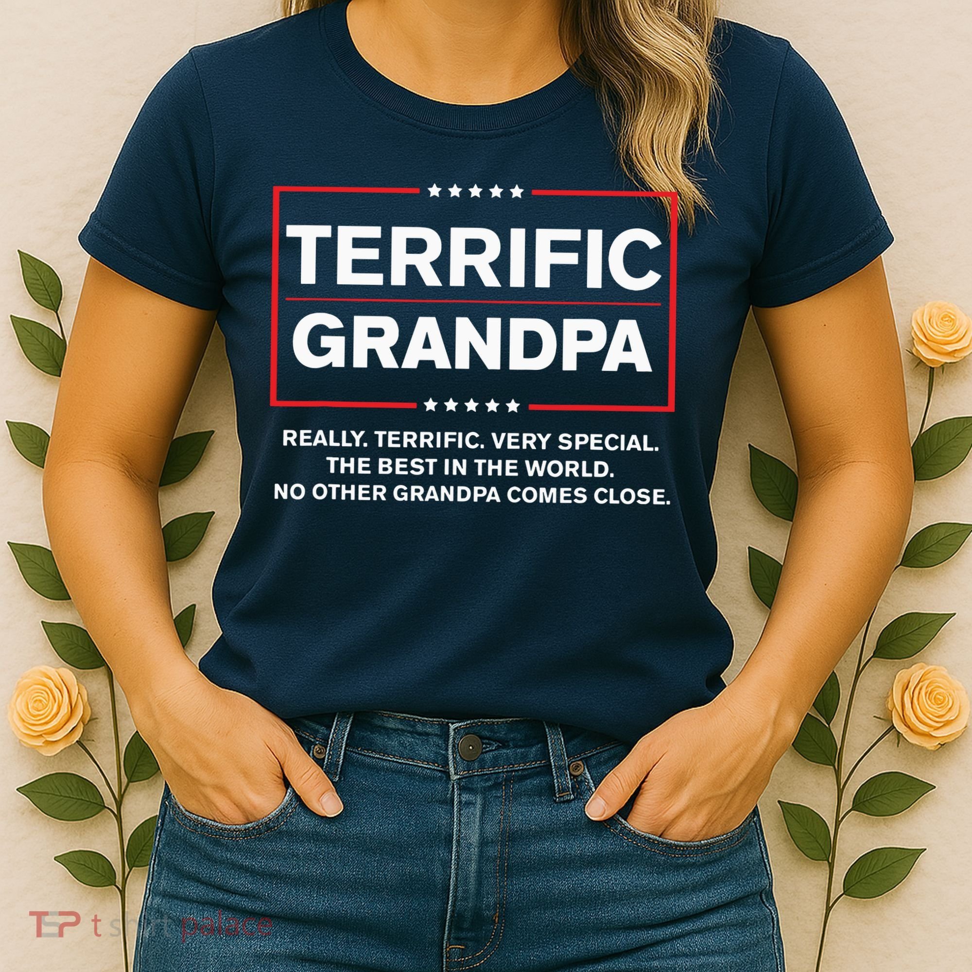 Terrific Grandpa Funny Donald Trump Campaign Style Women's T-Shirt