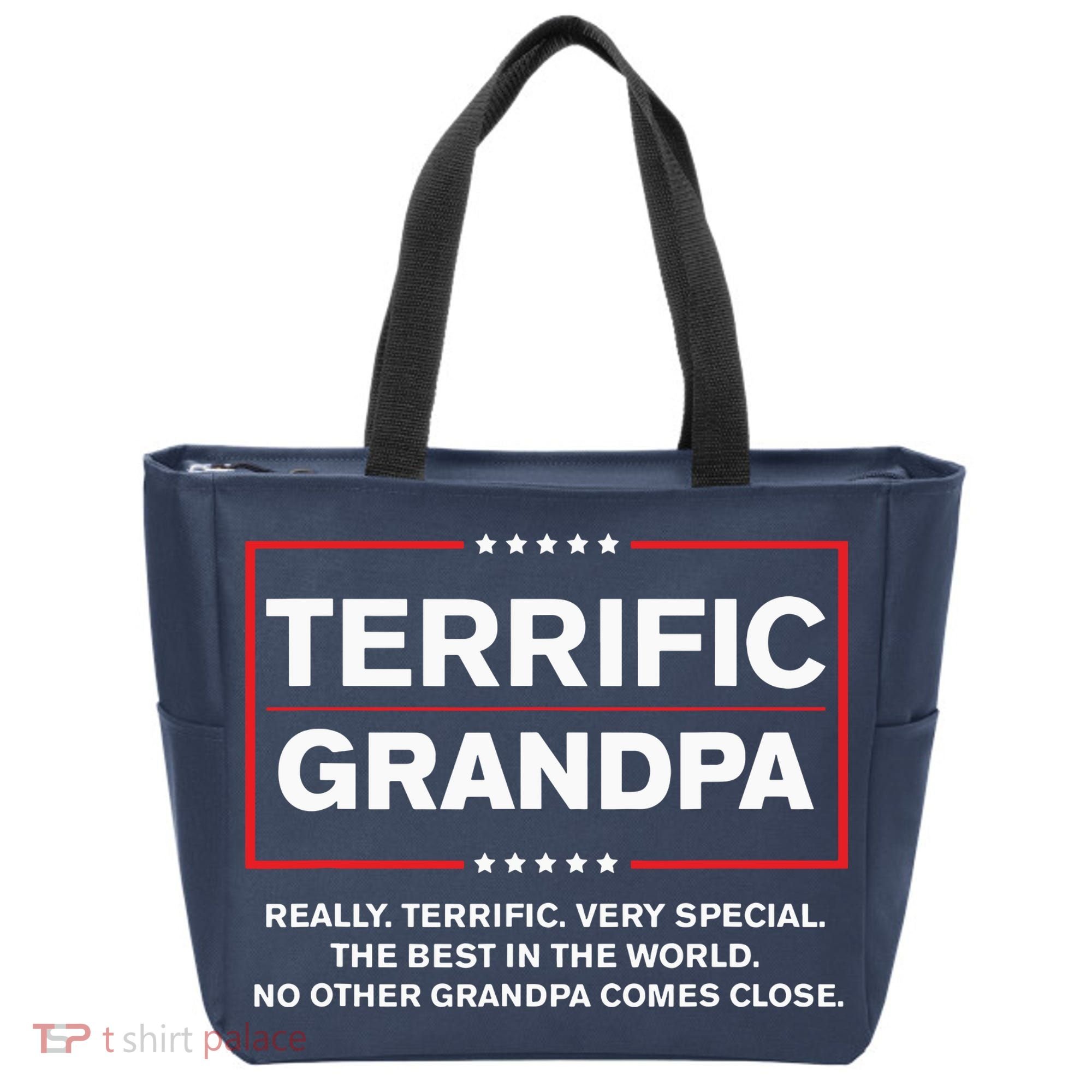 Terrific Grandpa Funny Donald Trump Campaign Style Tote Bag