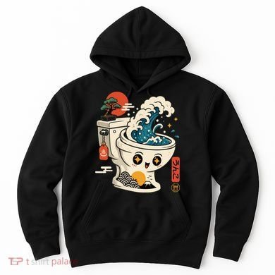 The Great Flush Wave Funny Toilet Spoof Hoodie