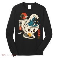 The Great Flush Wave Funny Toilet Spoof Long Sleeve Shirt thumb 0