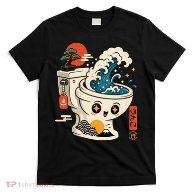The Great Flush Wave Funny Toilet Spoof T-Shirt