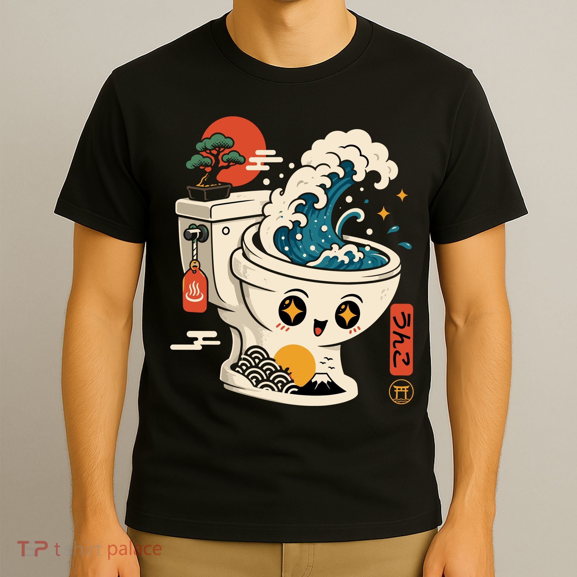 The Great Flush Wave Funny Toilet Spoof T-Shirt