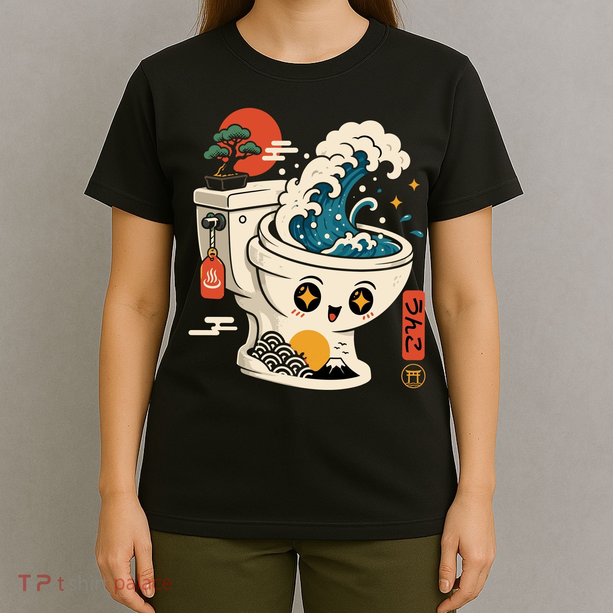 The Great Flush Wave Funny Toilet Spoof T-Shirt