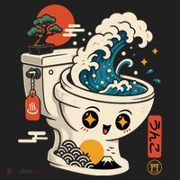 The Great Flush Wave Funny Toilet Spoof Beanie thumb 2