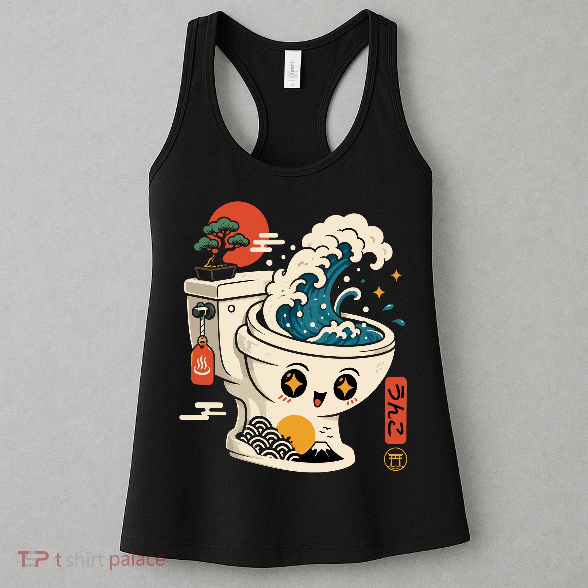 The Great Flush Wave Funny Toilet Spoof Women's Tank Top