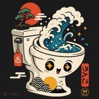 The Great Flush Wave Funny Toilet Spoof Baby Bodysuit thumb 2