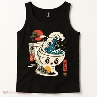 The Great Flush Wave Funny Toilet Spoof Tank Top thumb 2