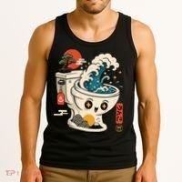 The Great Flush Wave Funny Toilet Spoof Tank Top thumb 3