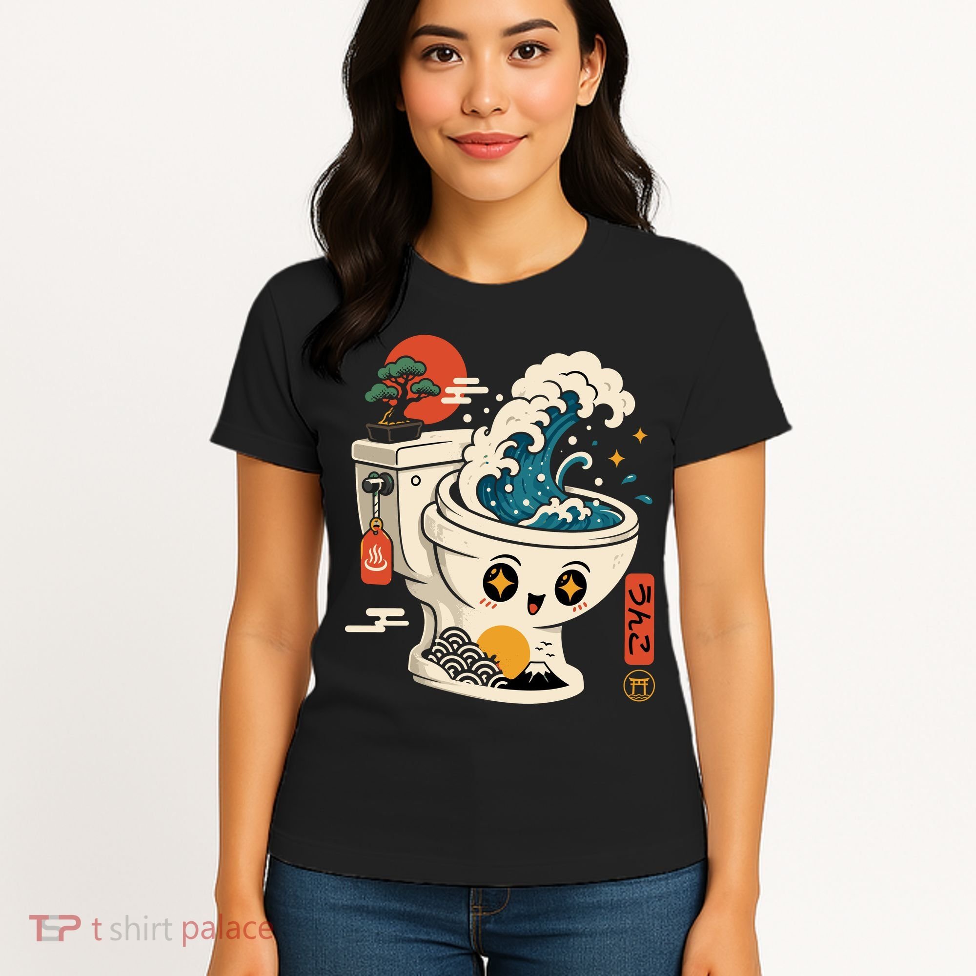 The Great Flush Wave Funny Toilet Spoof Women's T-Shirt