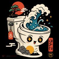 The Great Flush Wave Funny Toilet Spoof Women's T-Shirt thumb 6