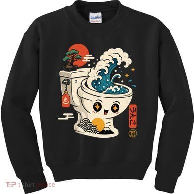 The Great Flush Wave Funny Toilet Spoof Kids Sweatshirt