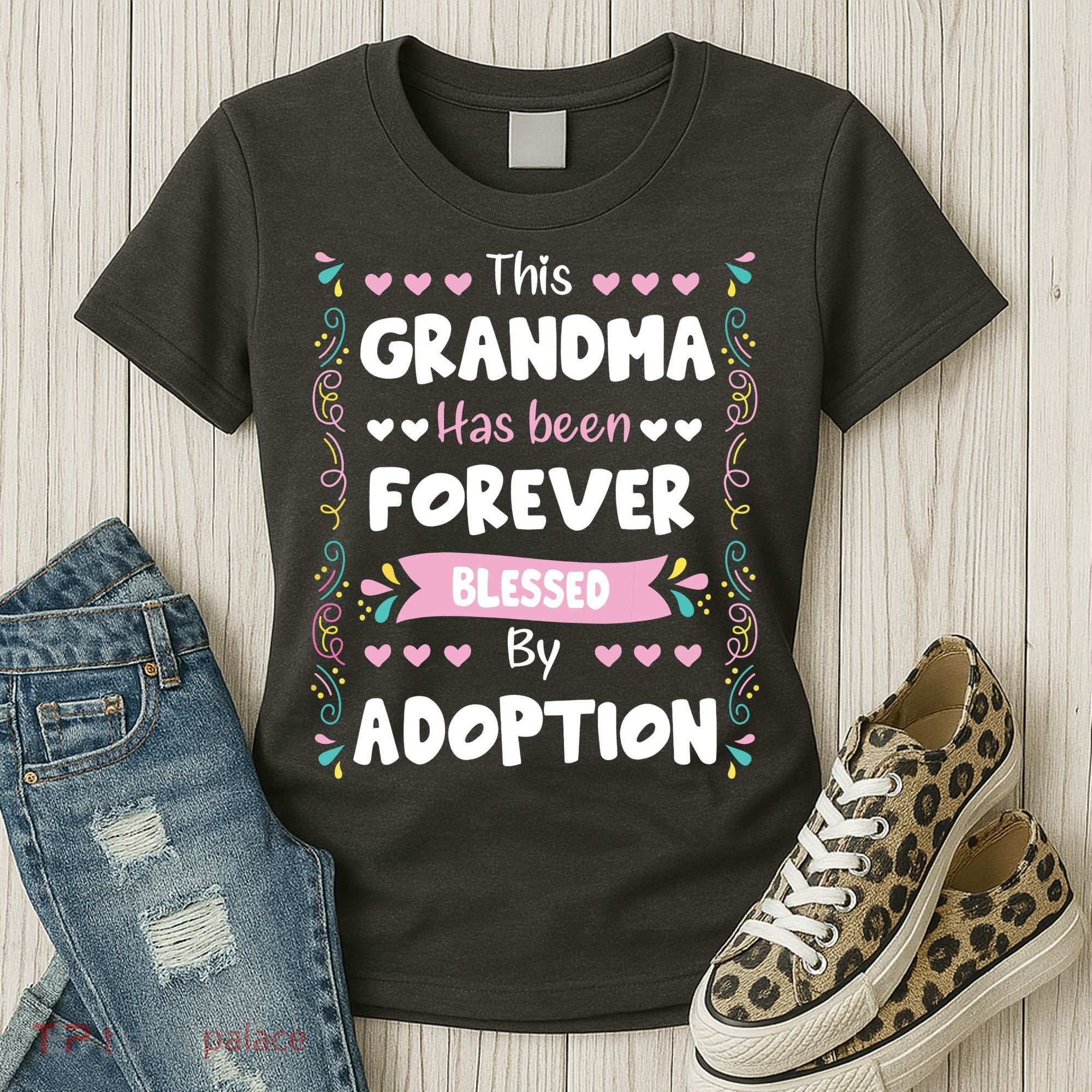 This Grandma Forever Blessed By Adoption Adopted Children Women's T-Shirt