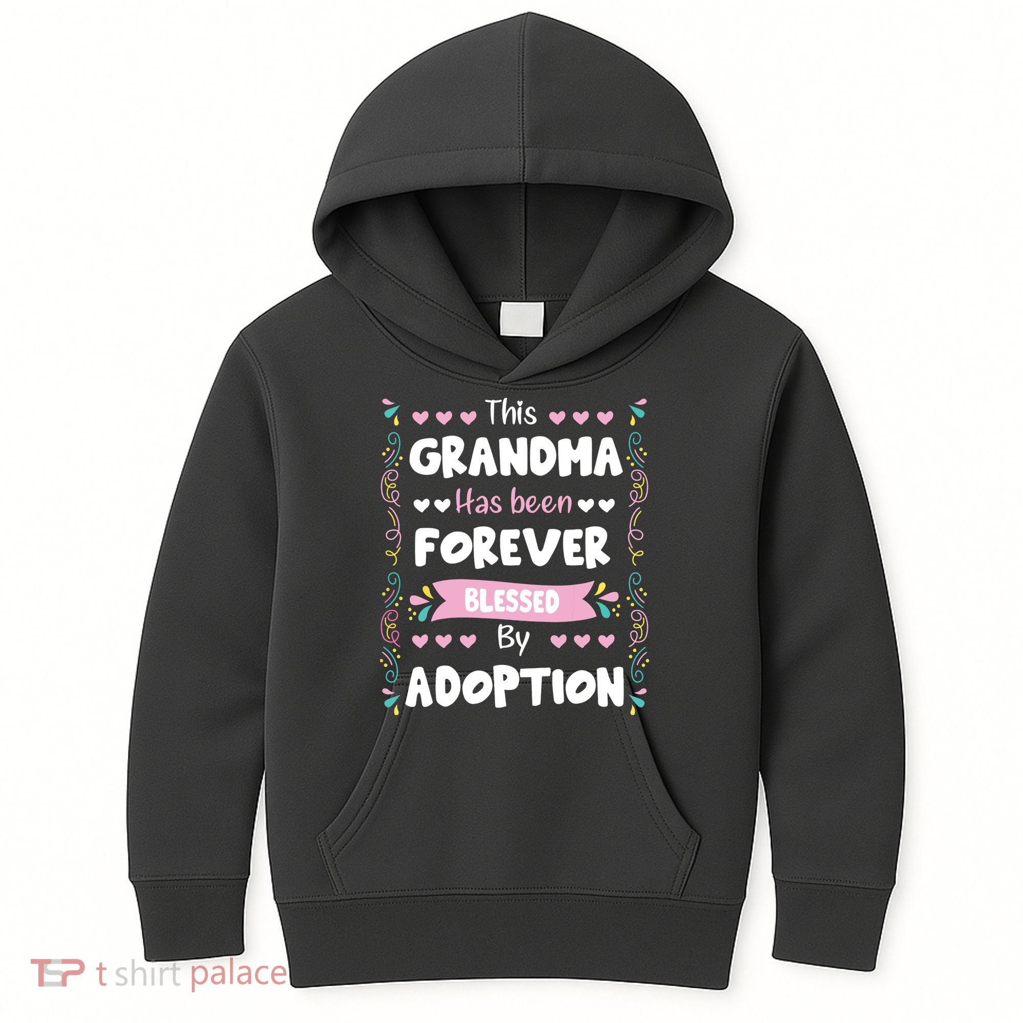 This Grandma Forever Blessed By Adoption Adopted Children Kids Hoodie