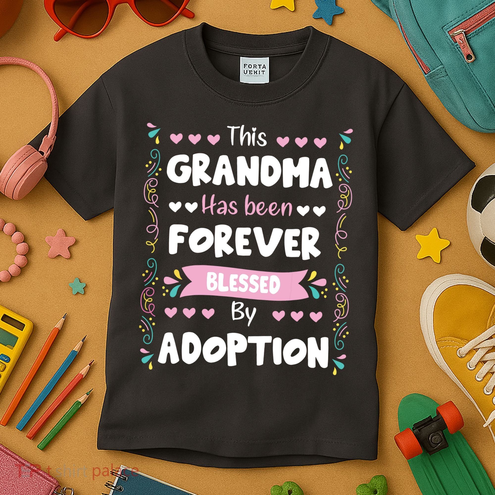 This Grandma Forever Blessed By Adoption Adopted Children Kids T-Shirt