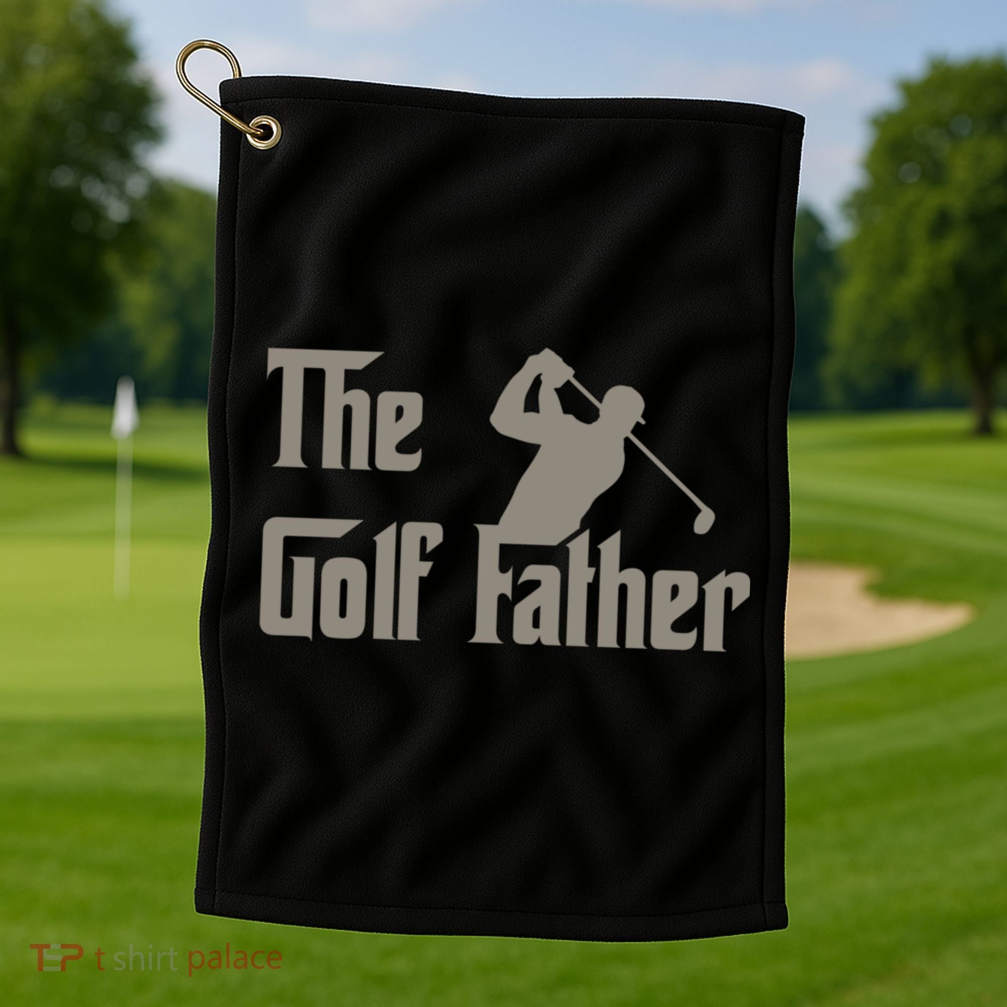 The Golf Father Funny Golfing For Golfer Fathers Golf Towel