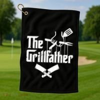 The Grillfather Funny Grill Master Bbq Gift Golf Towel thumb 1