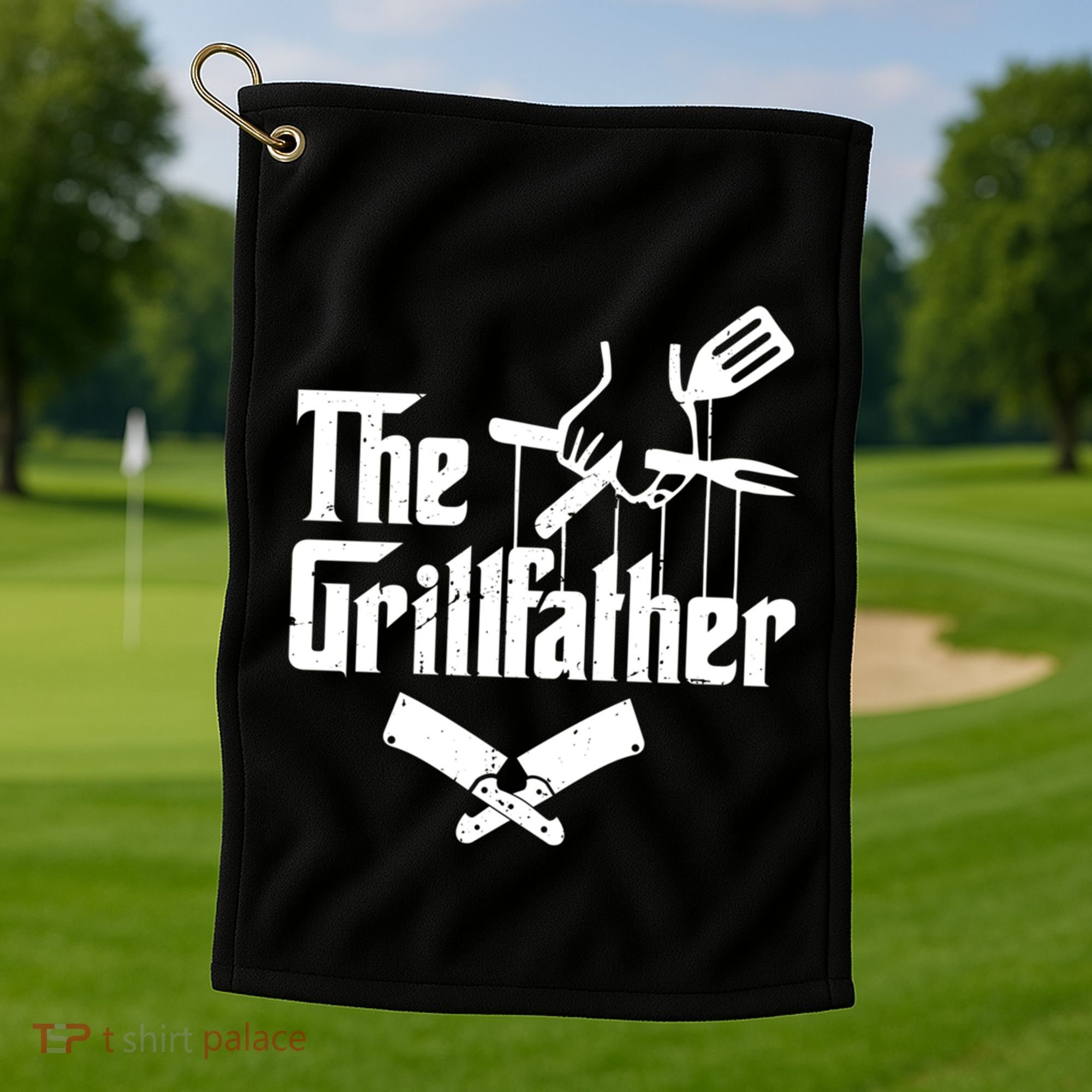 The Grillfather Funny Grill Master Bbq Gift Golf Towel