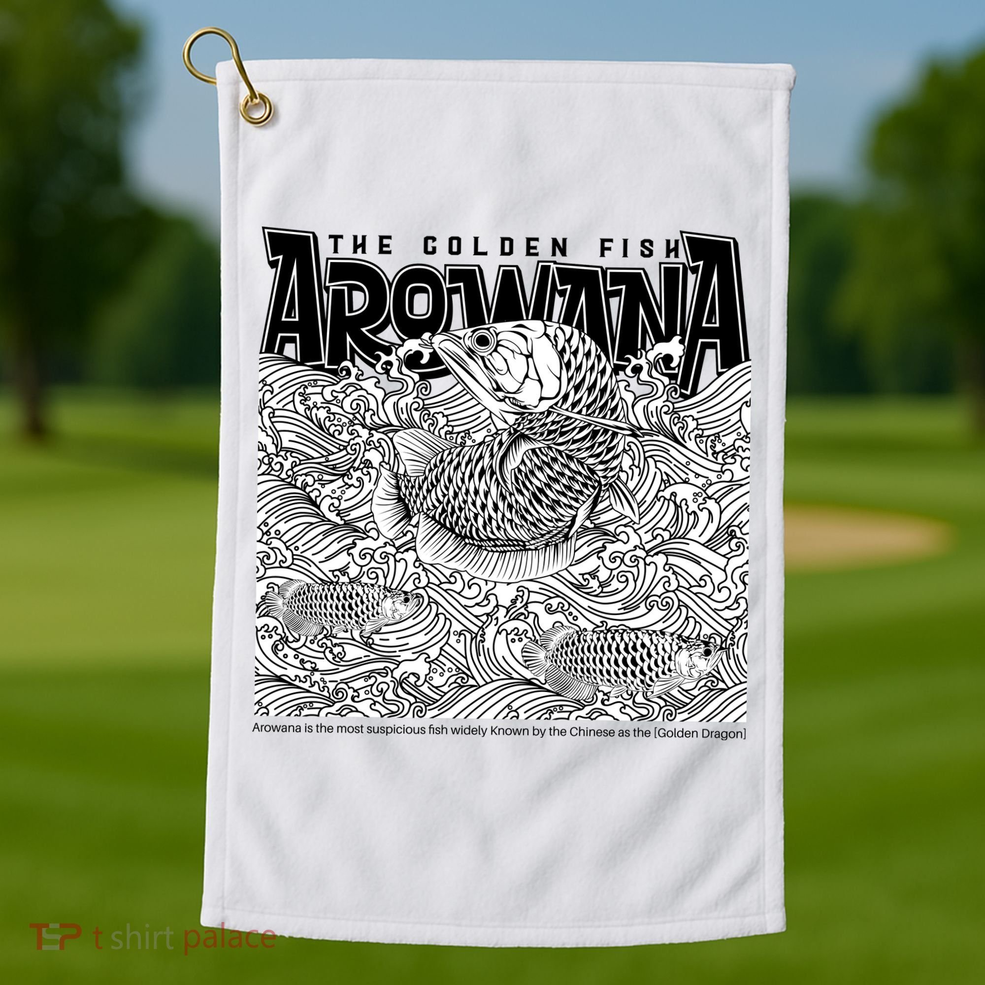 The Golden Fish Arowana Golf Towel