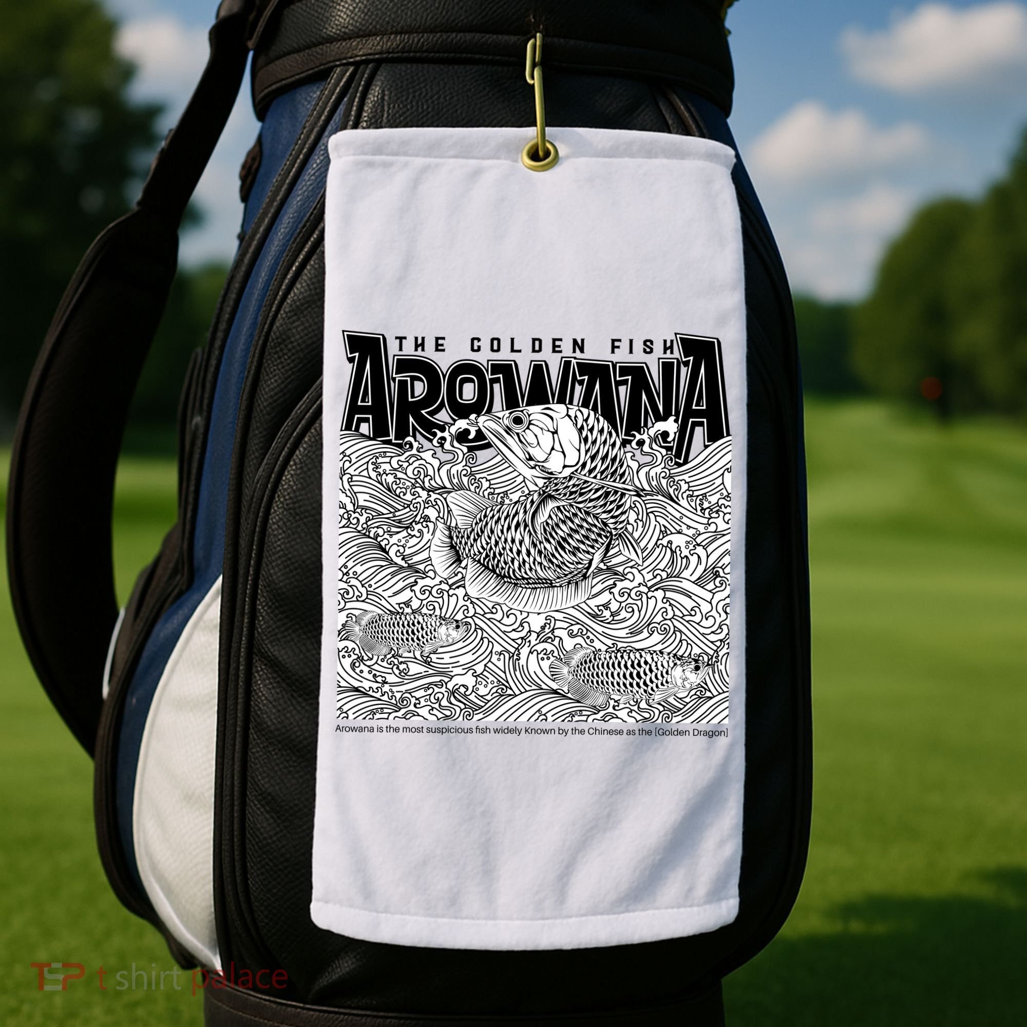 The Golden Fish Arowana Golf Towel