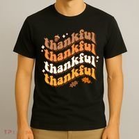 Thankful Groovy Family Thanksgiving Matching Outfits T-Shirt thumb 3