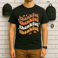 Thankful Groovy Family Thanksgiving Matching Outfits T-Shirt thumb 6
