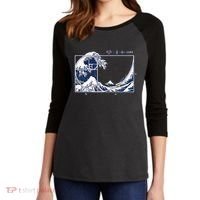 The Great Fibonaccis Waves Women's Tri-Blend 3/4-Sleeve Raglan Shirt thumb 2