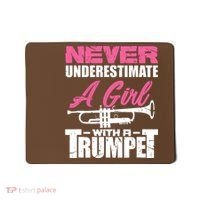 Trumpet Girl Funny Trumpet Player Marching Band Mousepad thumb 0