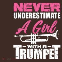 Trumpet Girl Funny Trumpet Player Marching Band Mousepad thumb 1