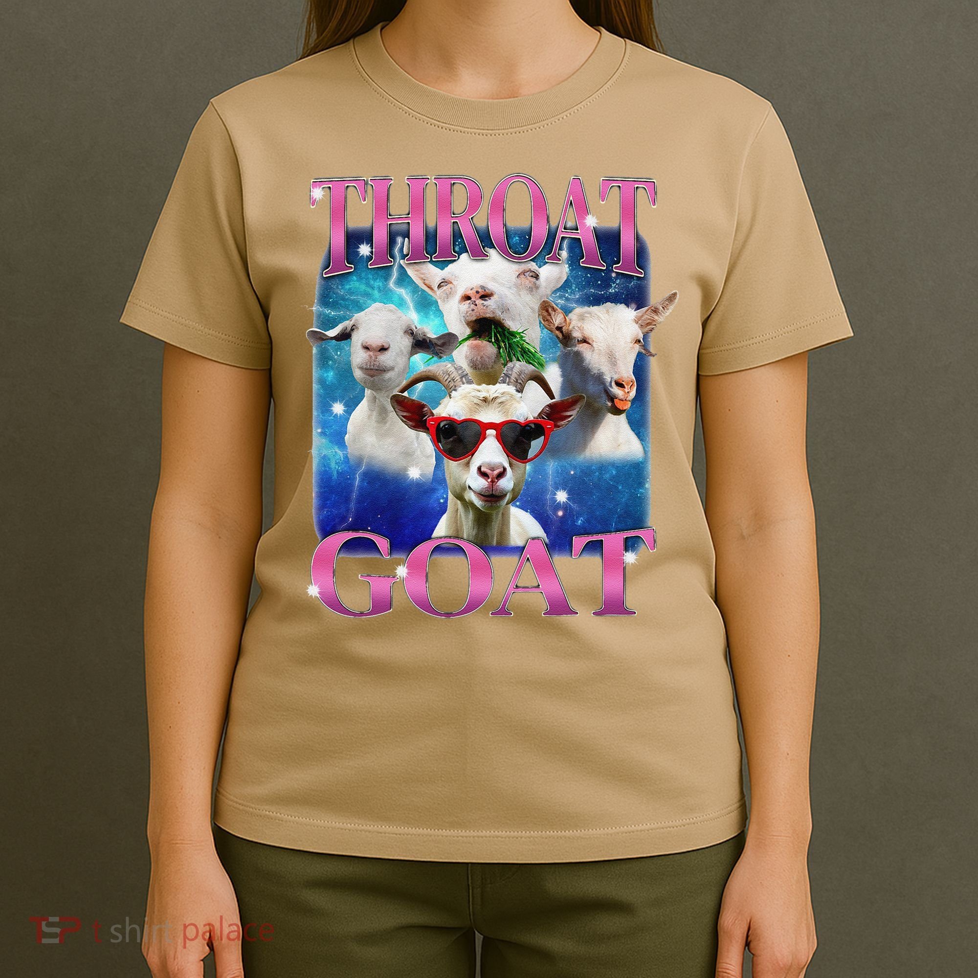 Throat Goat Funny Inappropriate Adult Humor Unhinged Meme T-Shirt