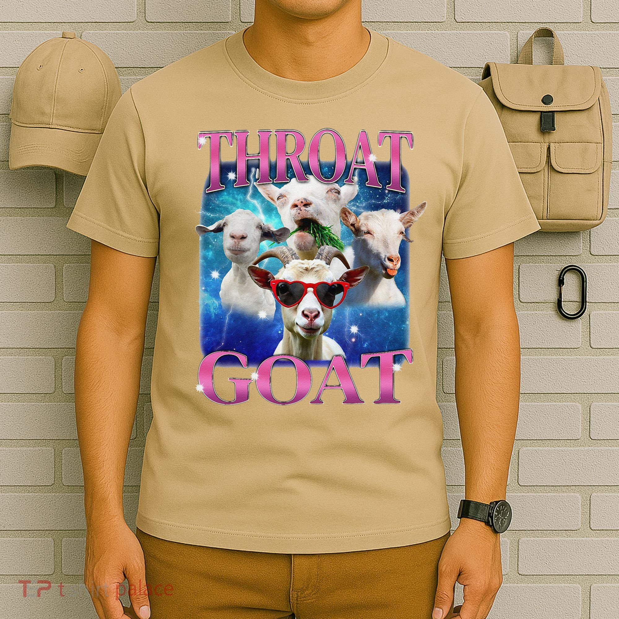 Throat Goat Funny Inappropriate Adult Humor Unhinged Meme T-Shirt
