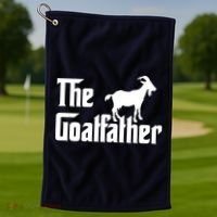 The Goatfather Funny Goat Father Lover Gift Golf Towel thumb 1