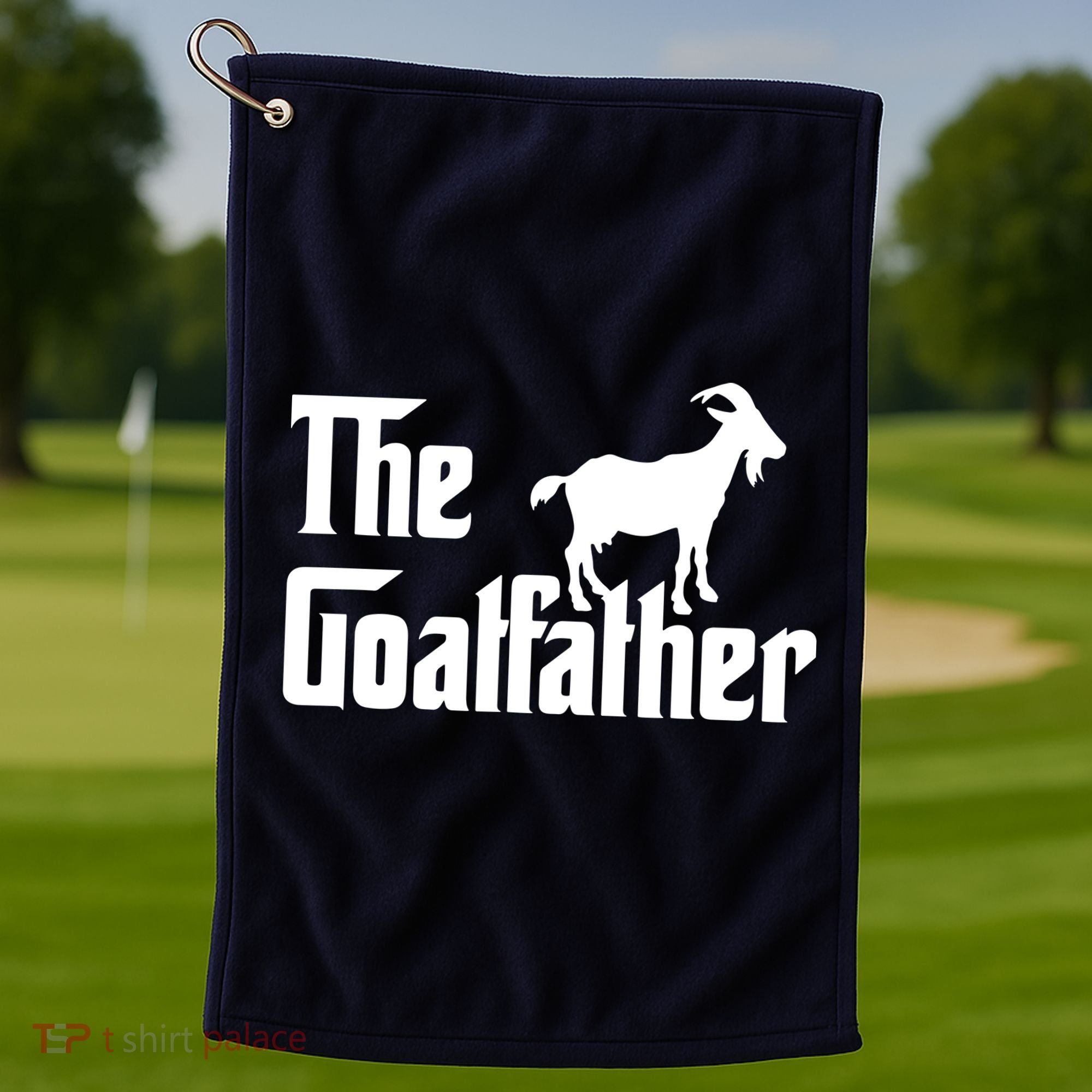The Goatfather Funny Goat Father Lover Gift Golf Towel