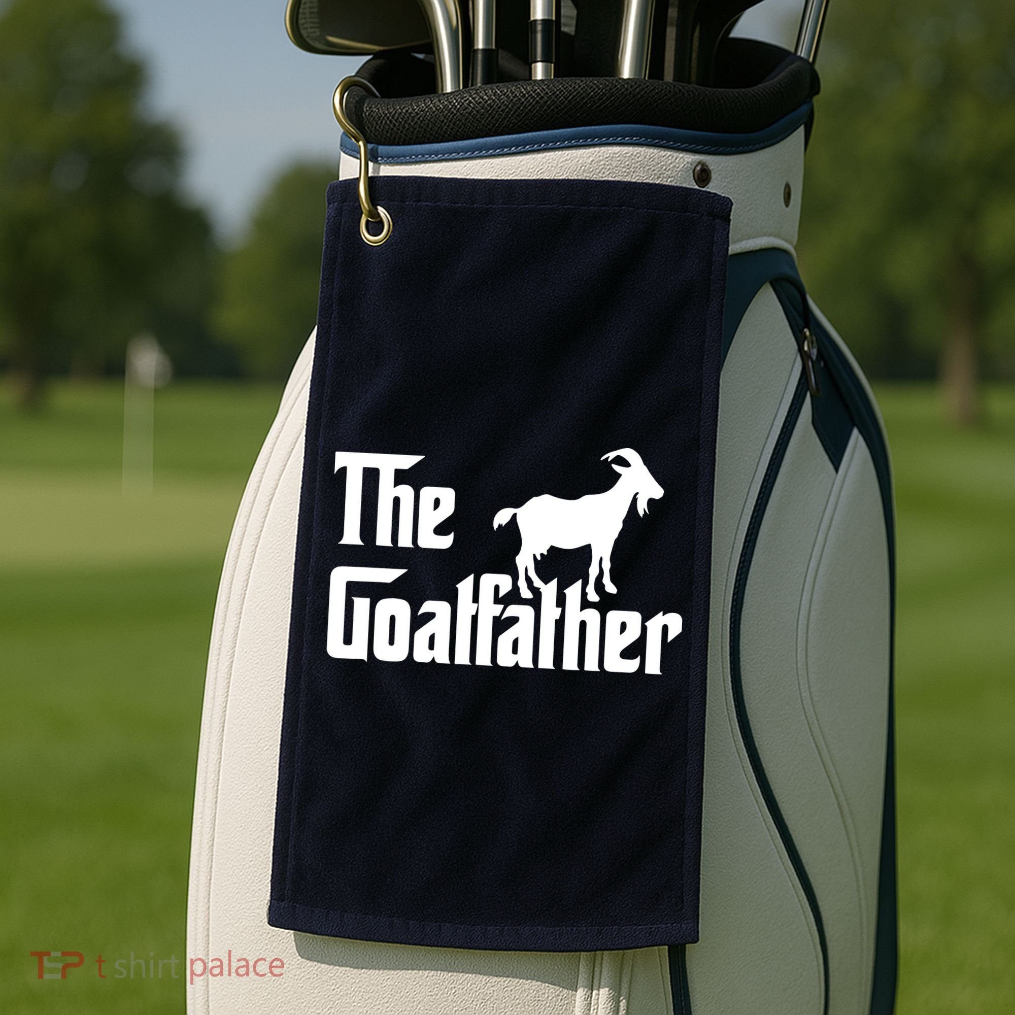 The Goatfather Funny Goat Father Lover Gift Golf Towel