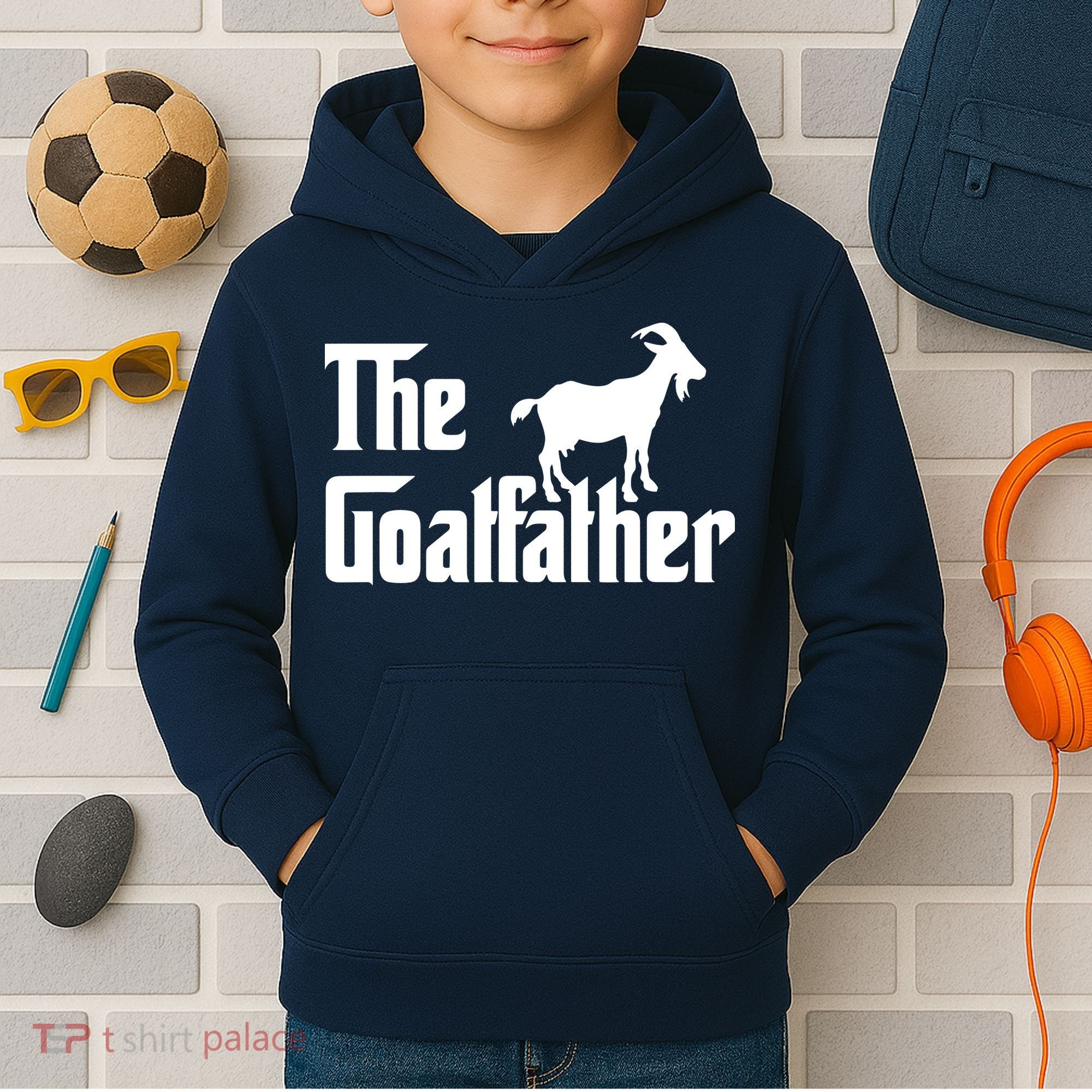 The Goatfather Funny Goat Father Lover Gift Kids Hoodie