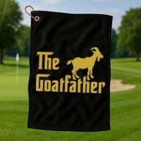 The Goatfather Funny Goat Father Goat Farmer Goat Lover Golf Towel thumb 1