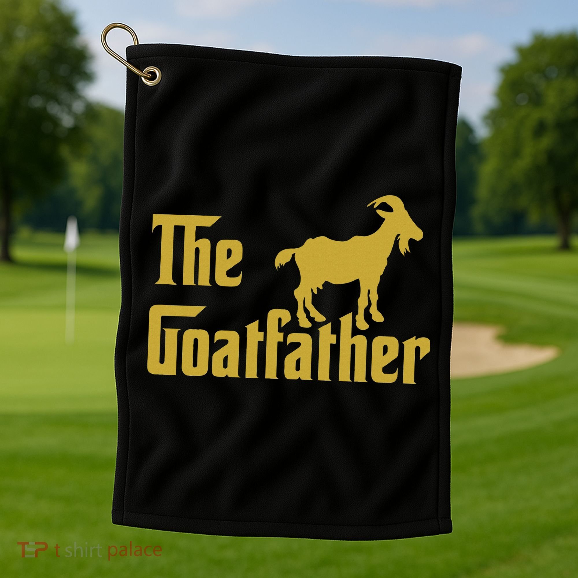 The Goatfather Funny Goat Father Goat Farmer Goat Lover Golf Towel